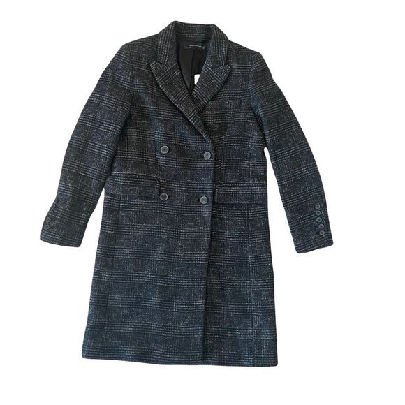 Zara Black and White Pea Coat - Picture 4 of 8